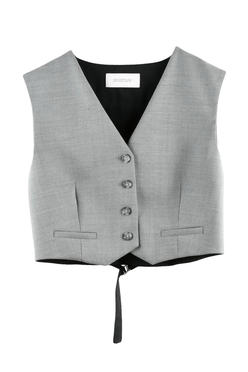 Sportmax Gilet in Lana Vergine - Grigio