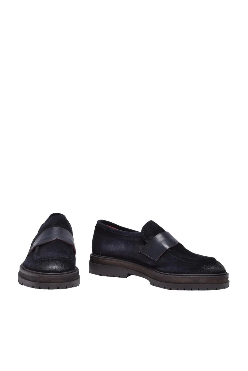 Wow Made In Italy Mocassino Suede - Blu