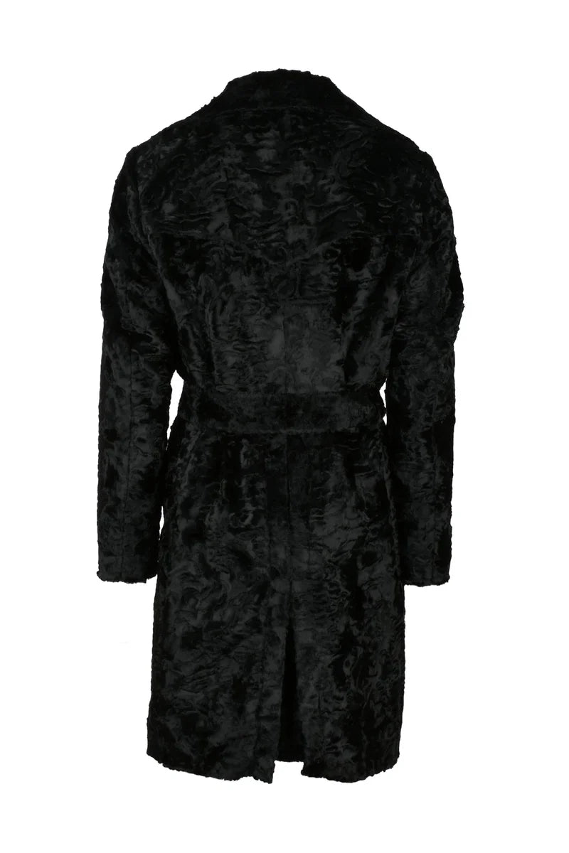 Michele Paoloni Cappotto Ecopelliccia Doppiopetto - Nero