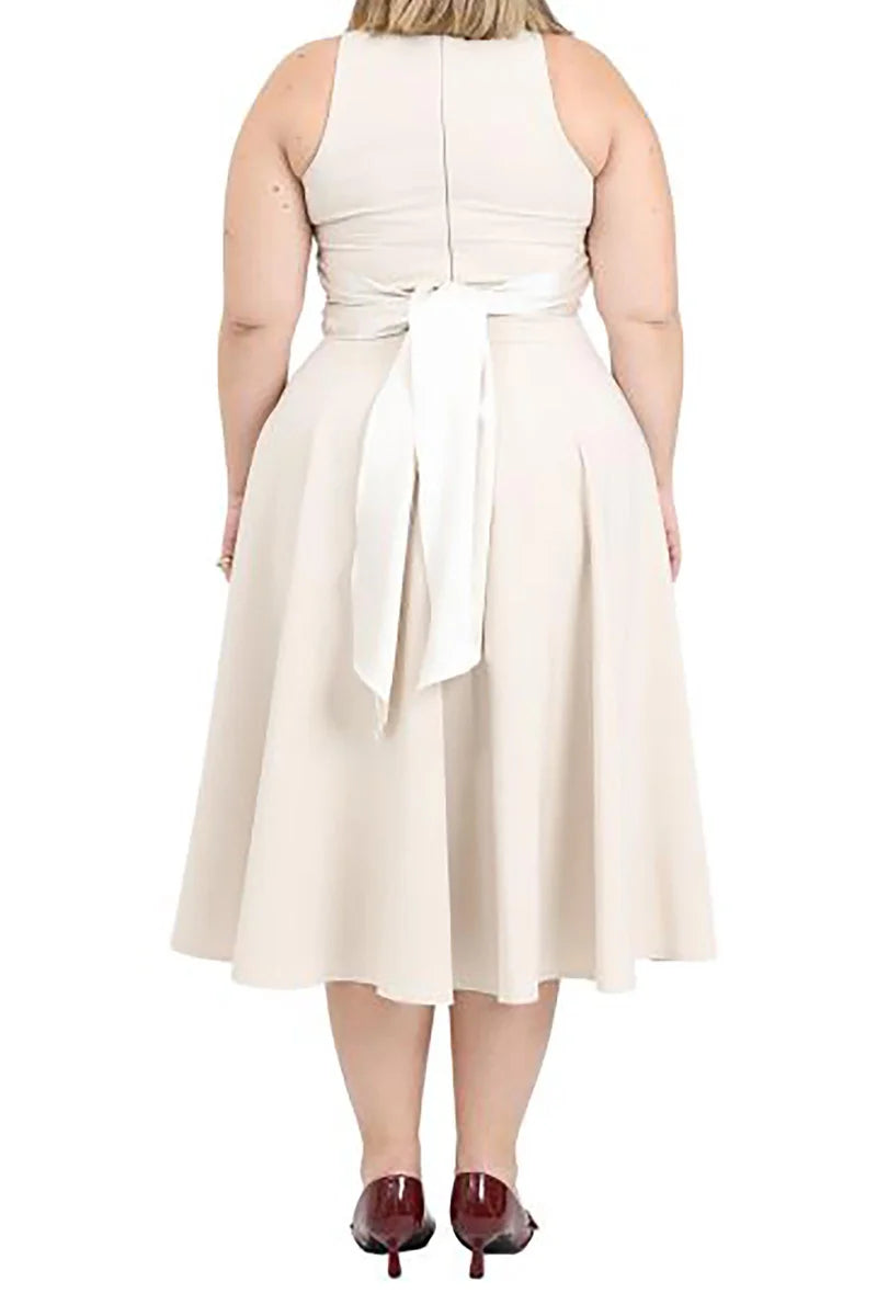 Santas* Flared Long Dress - Pink