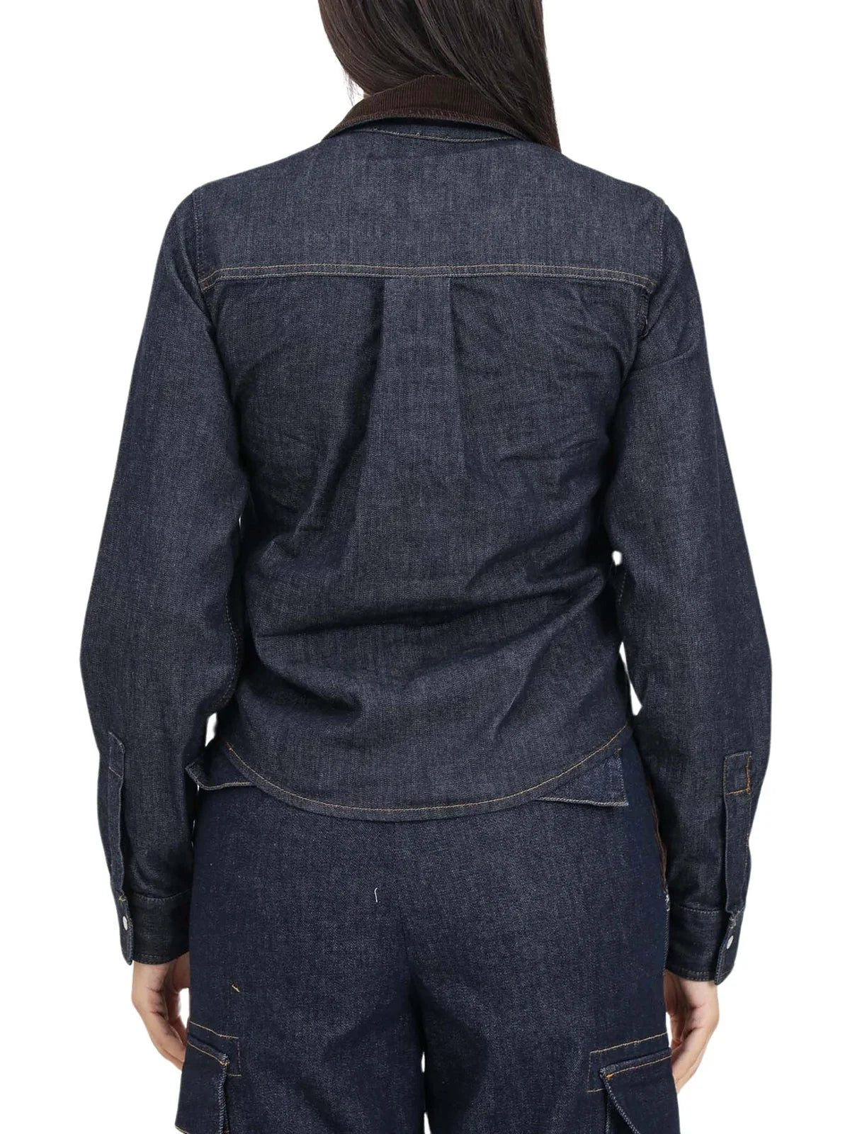 Pinko Camicia Stretch Cotone Lyocell - Blue/Brown