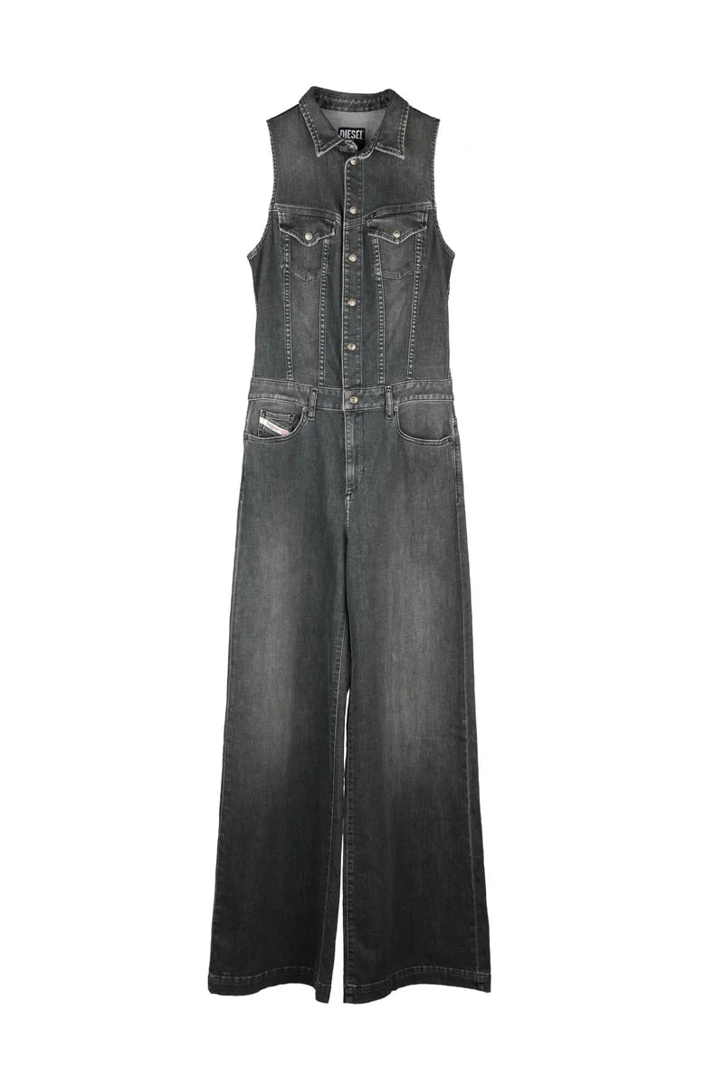 Diesel Tuta Intera Denim Aderente - Grigio