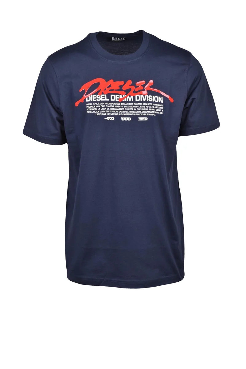 Diesel Crew Neck Cotton T-shirt - Black