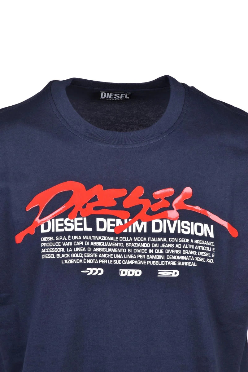 Diesel Crew Neck Cotton T-shirt - Black