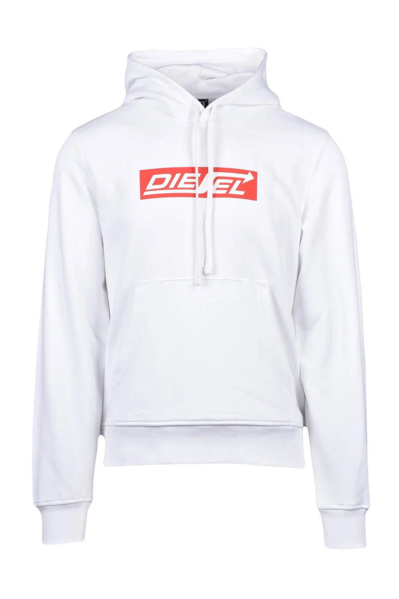 Diesel Felpa con Cappuccio Bianca Uomo