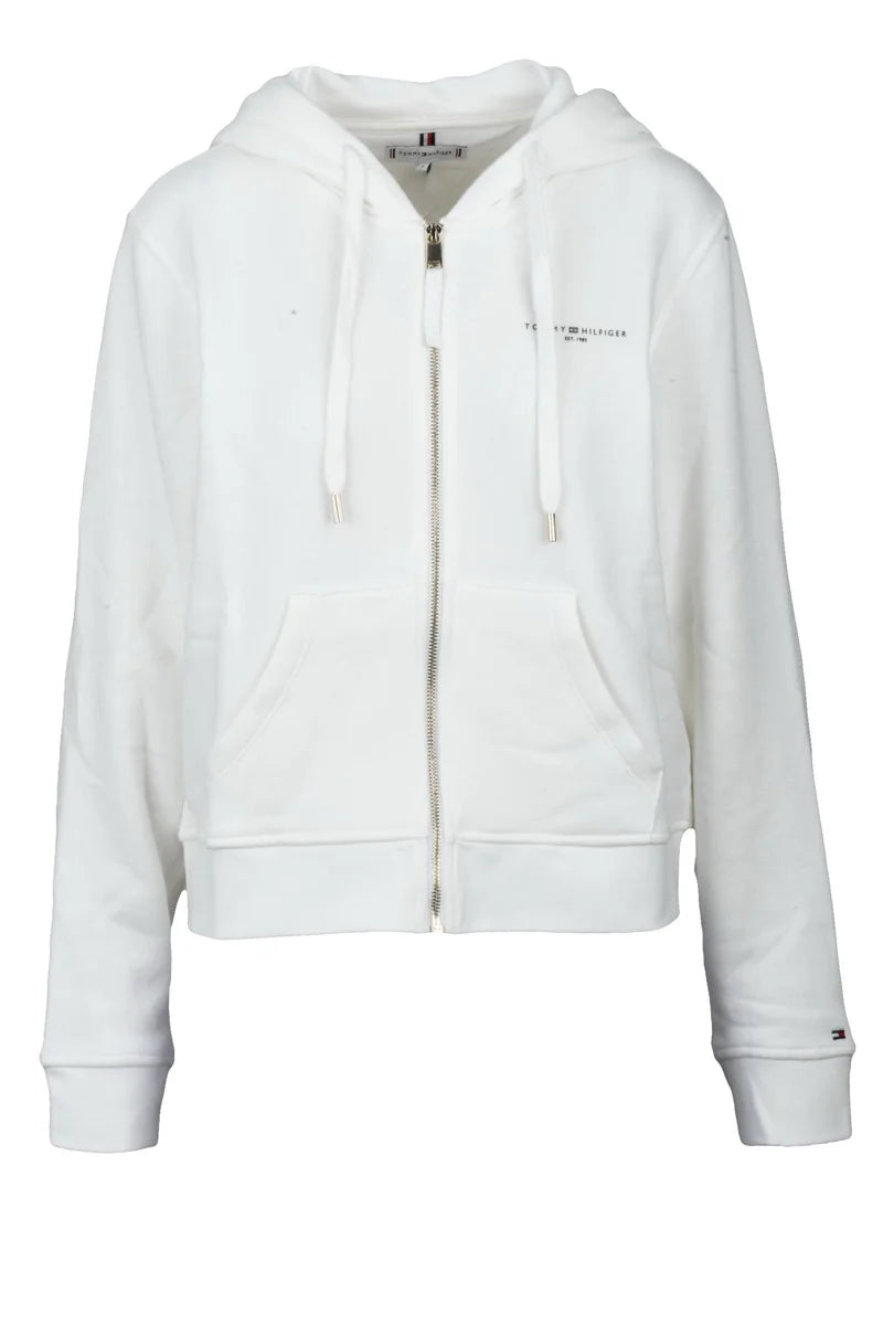 Tommy Hilfiger Felpa con Zip - Bianco