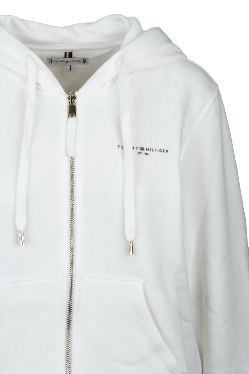 Tommy Hilfiger Felpa con Zip - Bianco