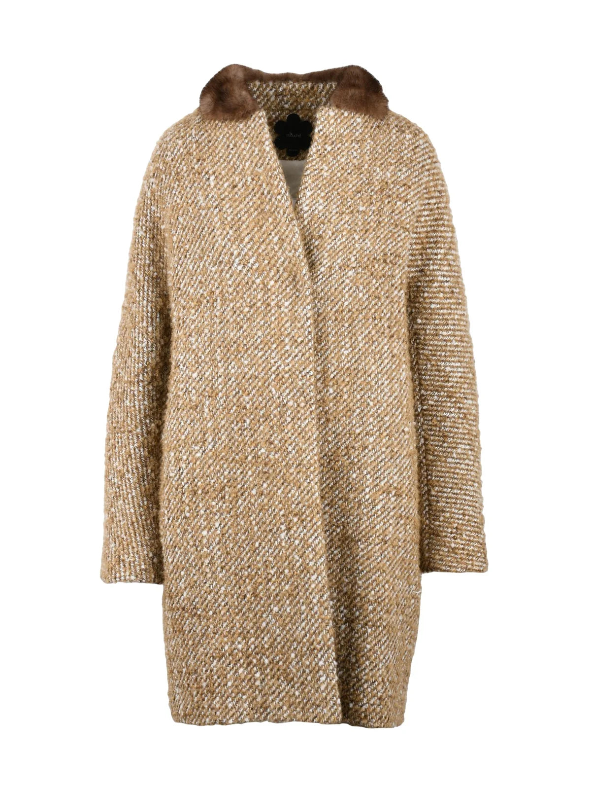 Mouche Cappotto Bouclé Automatici Beige
