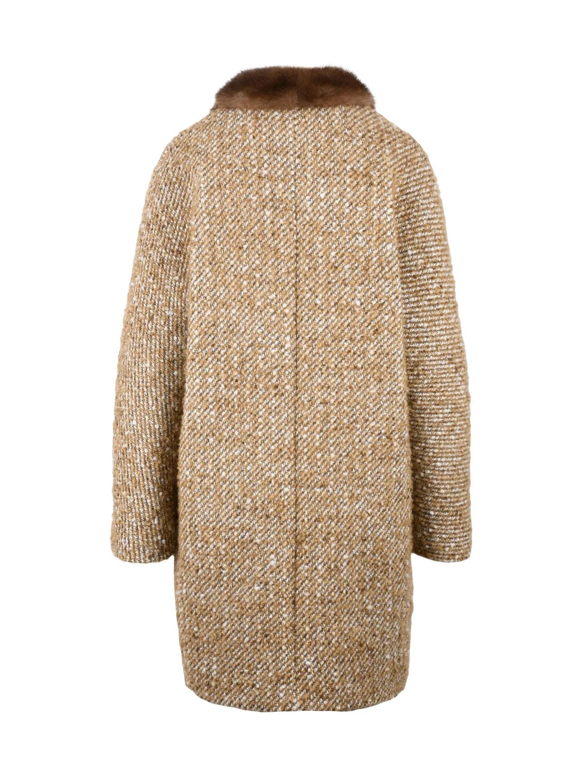 Mouche Cappotto Bouclé Automatici Beige