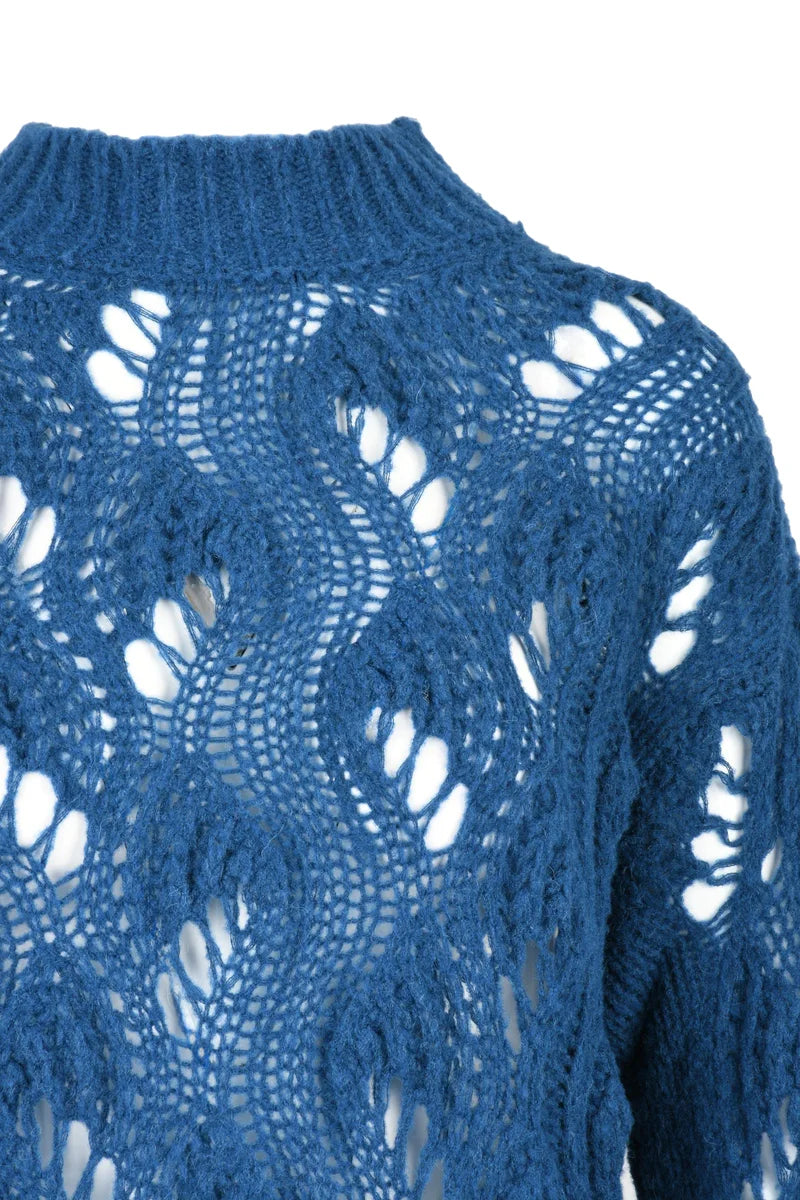 Dondup Maglia Lunga Traforata - Blu