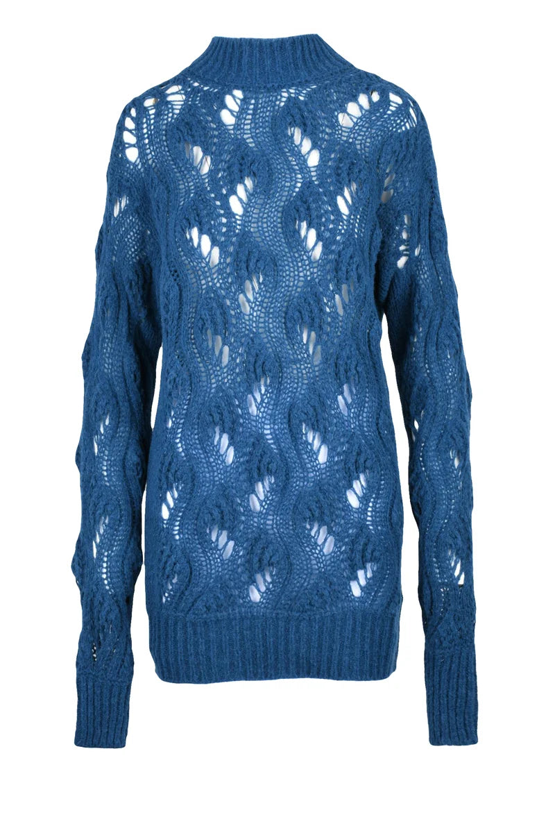 Dondup Maglia Lunga Traforata - Blu