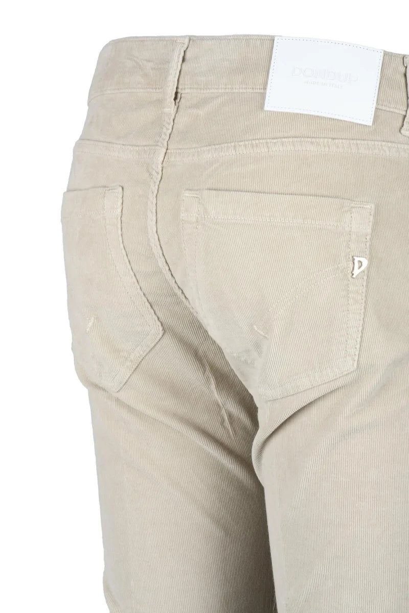 Dondup Pantaloni Monroe Velluto - Bianco