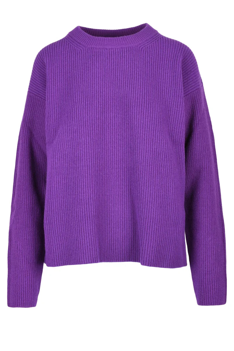 Ballantyne Maglione Cannettato Lana - Viola