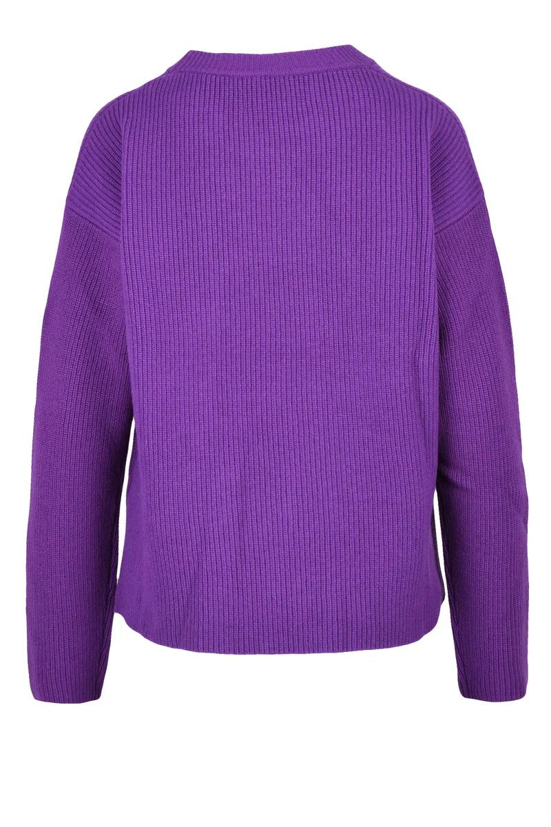 Ballantyne Maglione Cannettato Lana - Viola