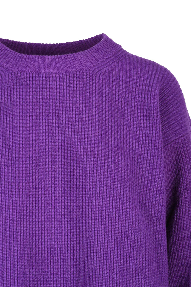 Ballantyne Maglione Cannettato Lana - Viola