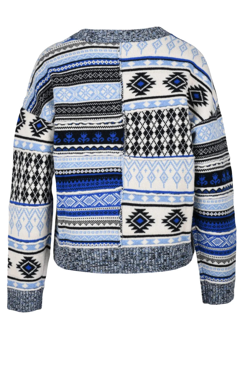 Ballantyne Maglione Girocollo Lana - Blu/Celeste