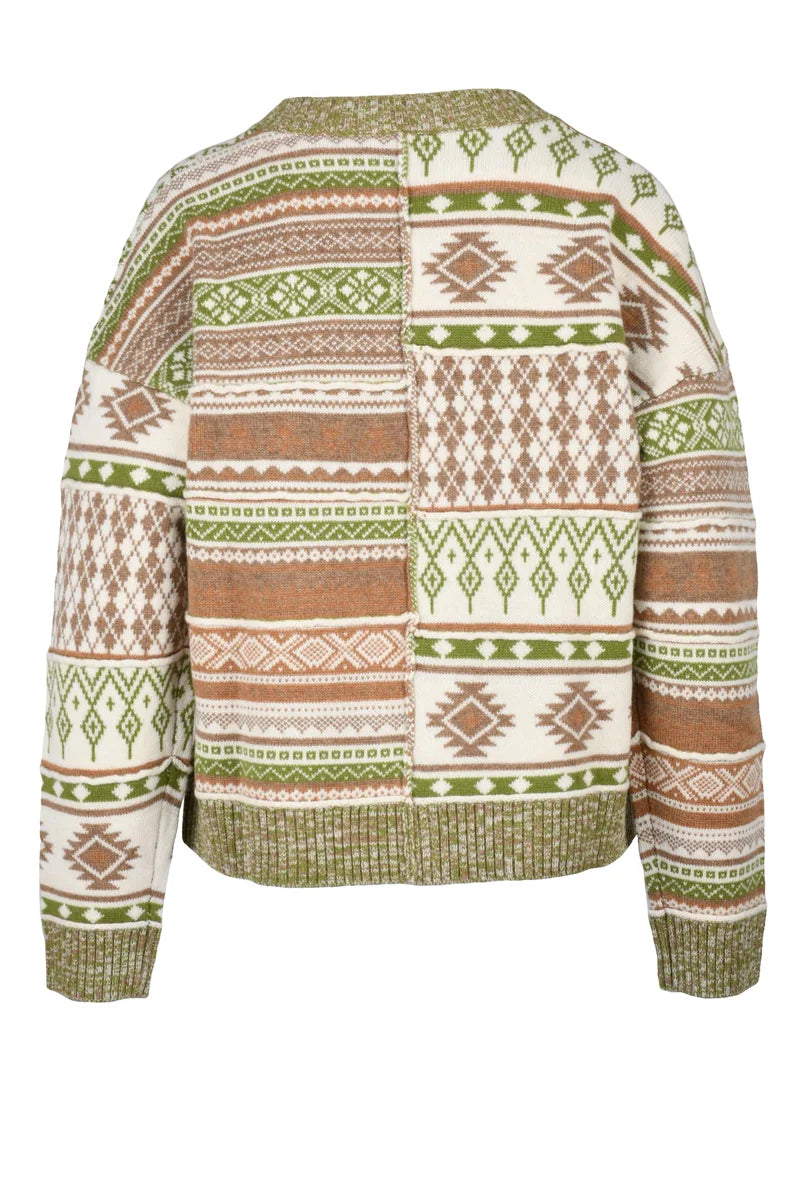 Ballantyne Maglione Girocollo - Green/Beige