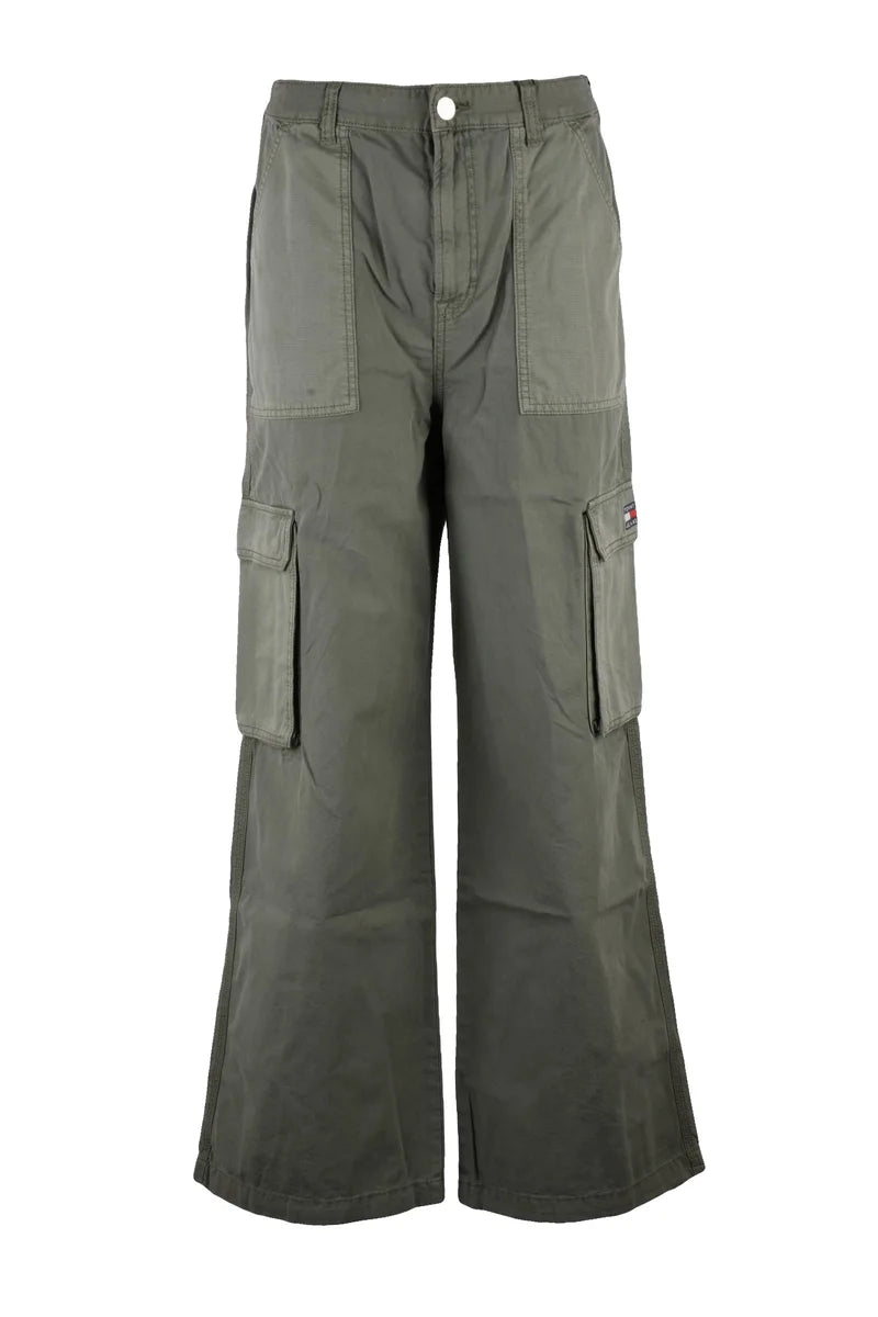 Tommy Jeans Pantaloni Cargo Gamba Larga - Verde