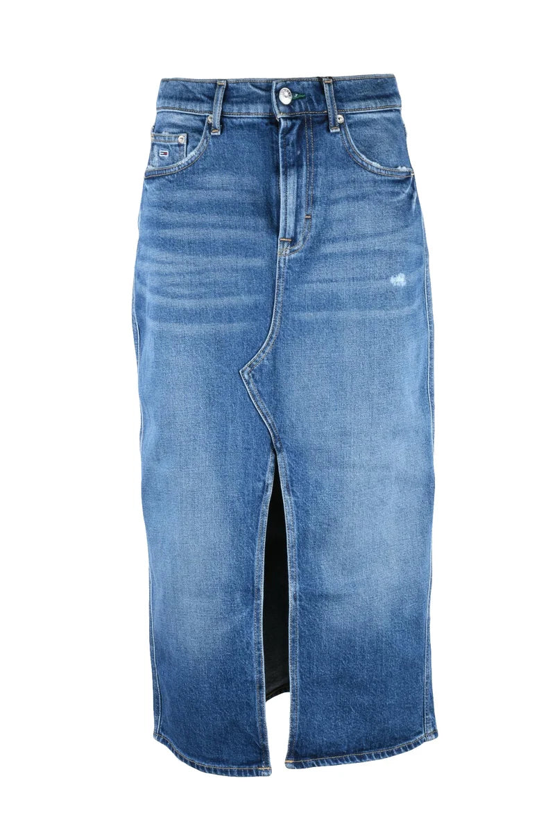Tommy Jeans Gonna Longuette Denim - Blu