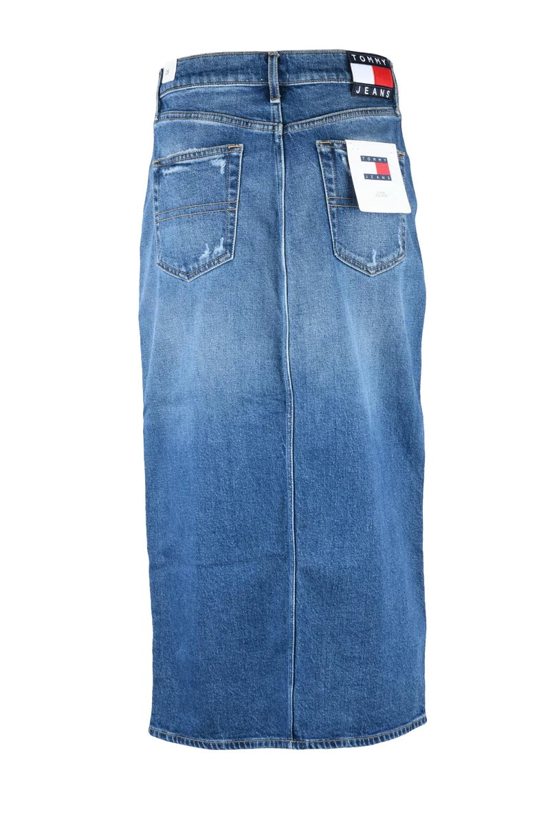 Tommy Jeans Gonna Longuette Denim - Blu