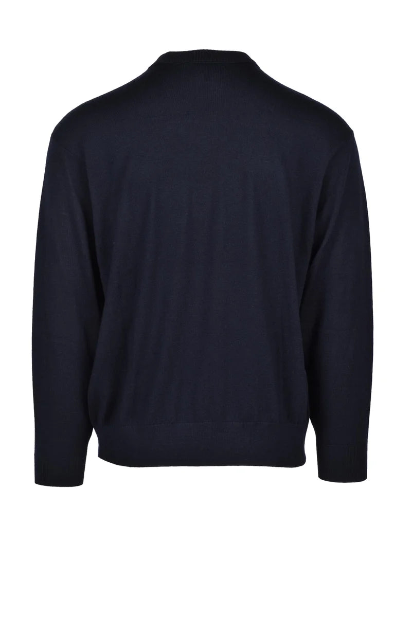 Emporio Armani Crew Neck Wool Sweater - Blue