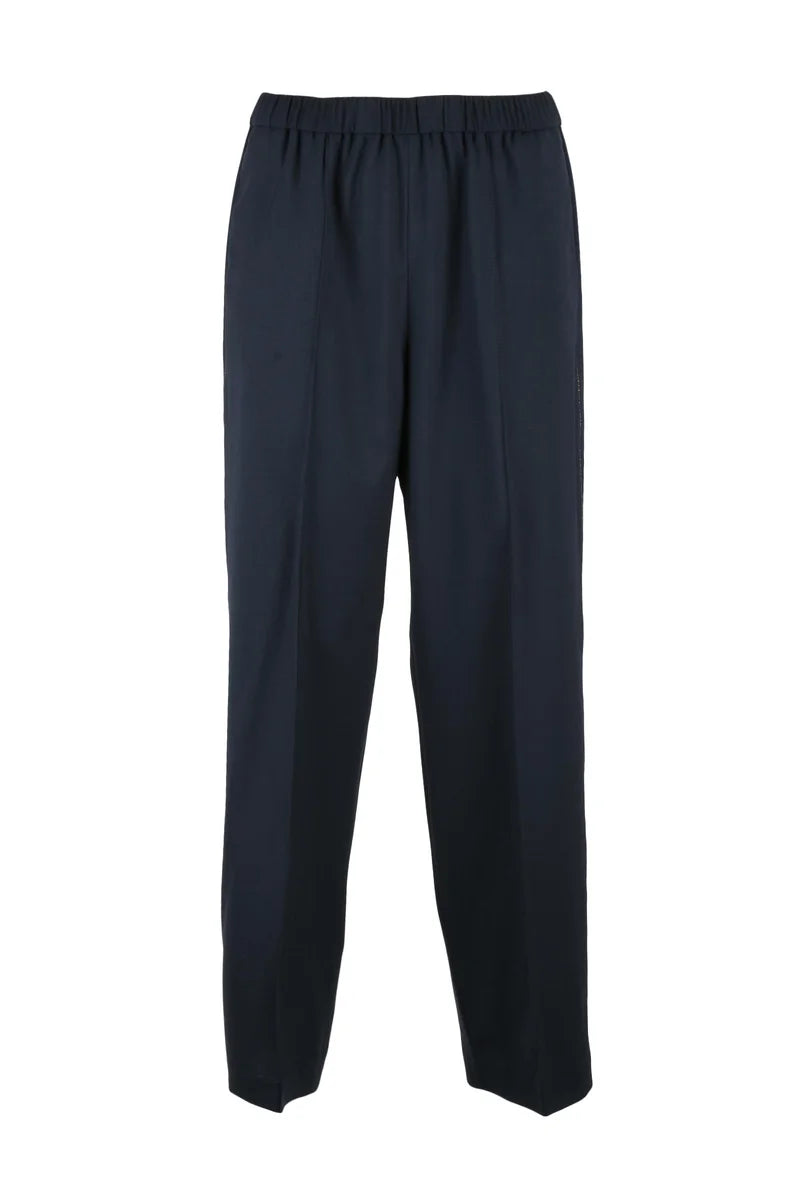 Fabiana Filippi Pantalone Lana Stretch - Blu