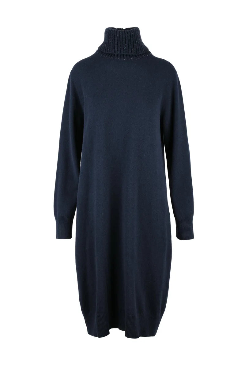 Fabiana Filippi Abito Lungo Lana Seta Cashmere - Blu