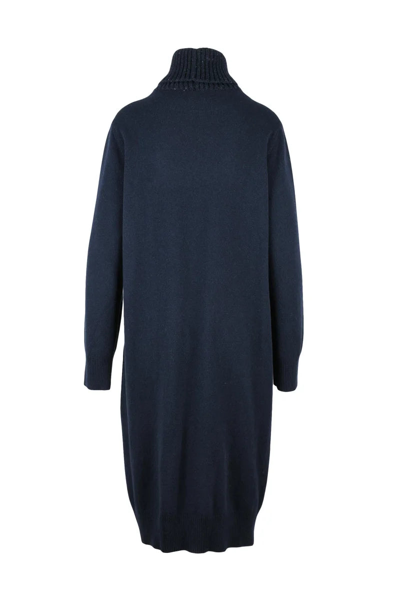 Fabiana Filippi Abito Lungo Lana Seta Cashmere - Blu