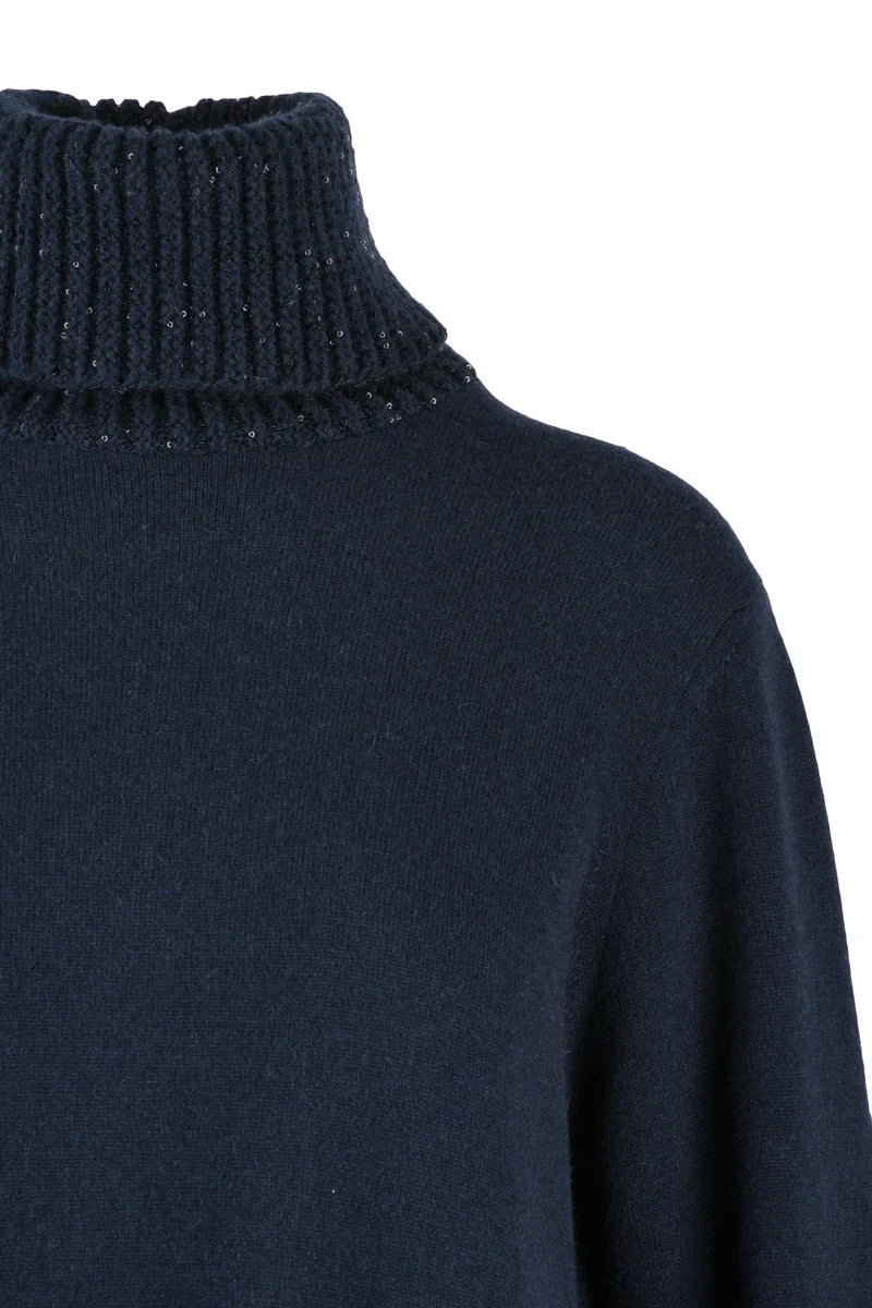 Fabiana Filippi Abito Lungo Lana Seta Cashmere - Blu