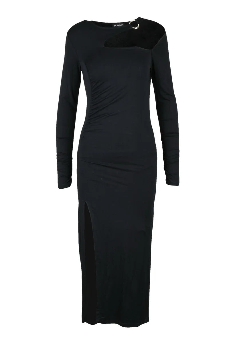 Dondup Abito Lungo Jersey Nero
