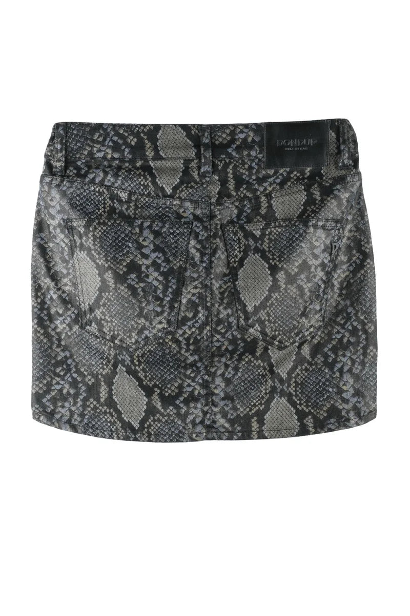 Dondup Mini Gonna Asimmetrica Stretch - Nero/Grigio