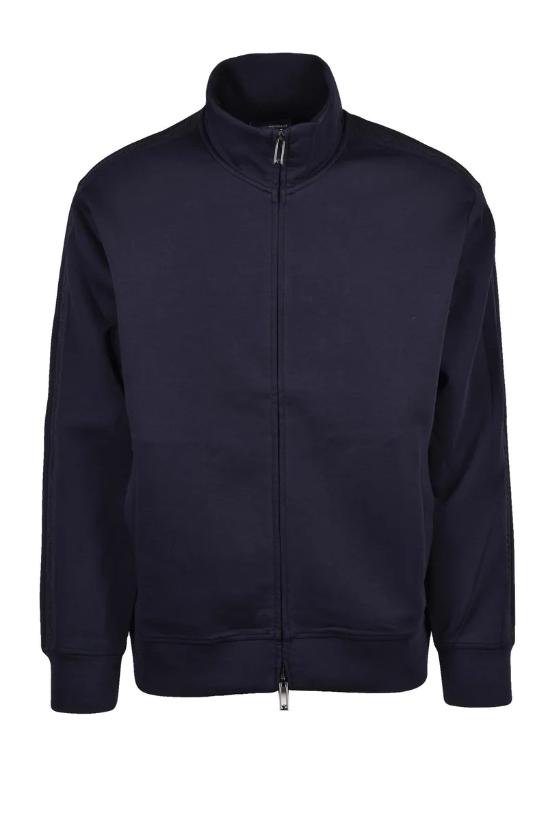 Emporio Armani Stretch Cotton Polyester Zip Sweatshirt - Blue