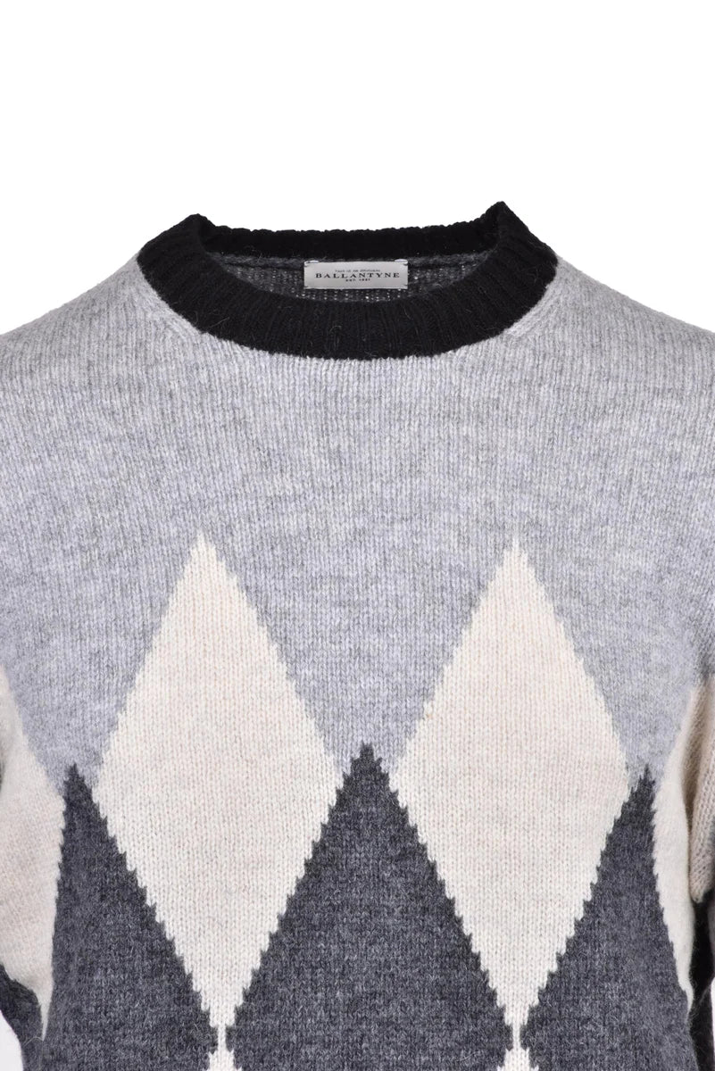 Ballantyne Pullover Girocollo Lana - Grey/Black