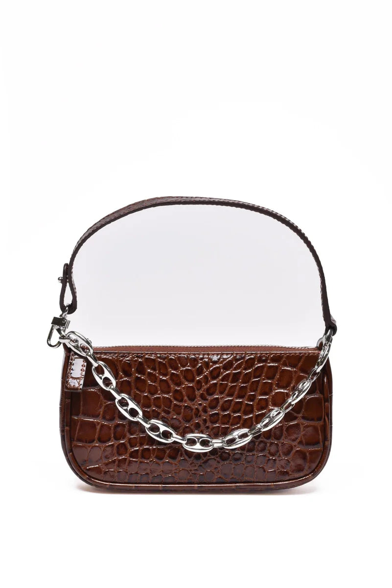 By Far Borsa Mini Rachel - Cioccolato