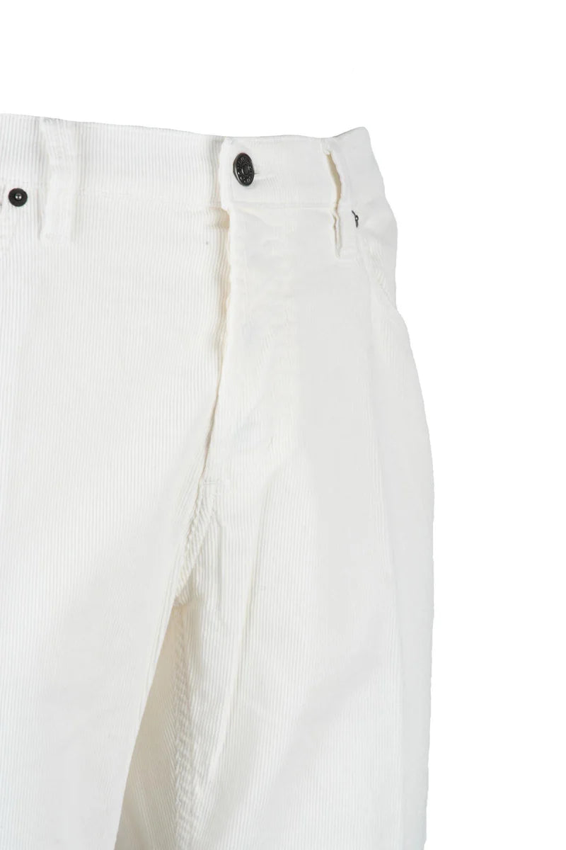 Dondup Pantalone Brighton Velluto - Bianco