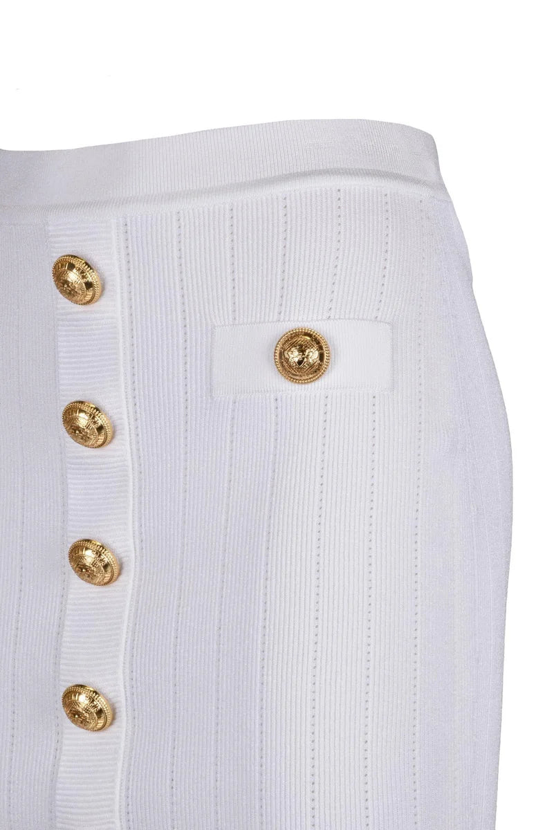Balmain Gonna Mini Maglia - Bianco