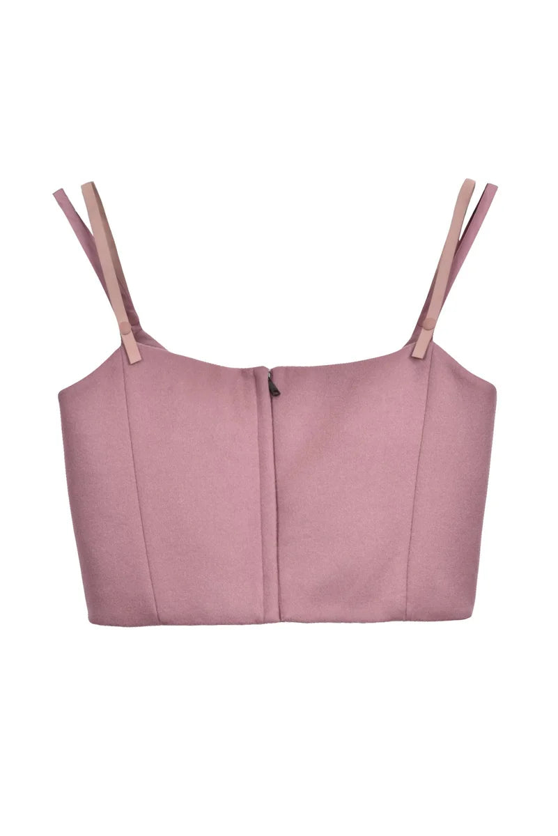 Max Mara Sfilata Top Pepaia in Lana Cashmere - Rosa Antico