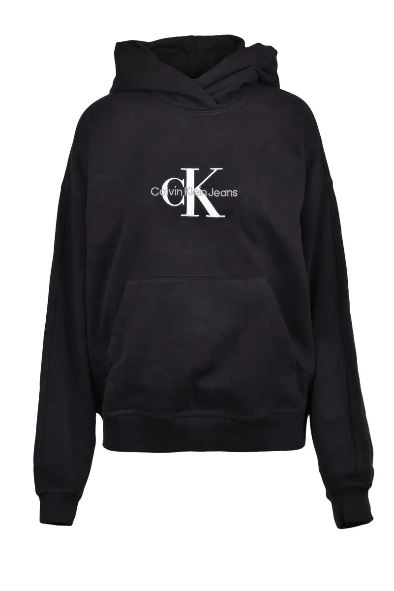 Calvin Klein Jeans Felpa Over Cappuccio - Nero