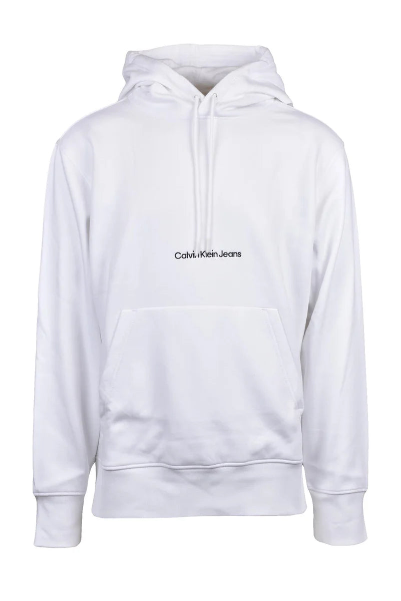 Calvin Klein Jeans Felpa Cappuccio - Bianco