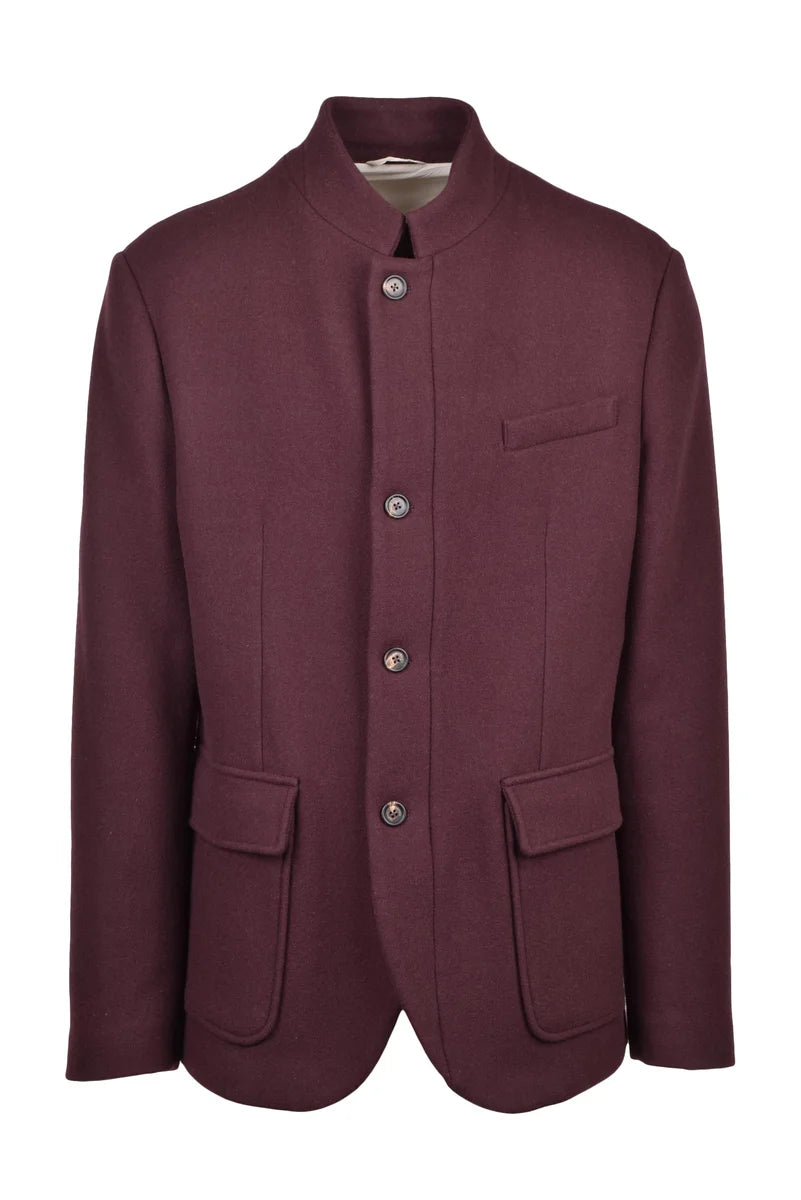 Eleventy Giacca Coreana Panno - Rosso