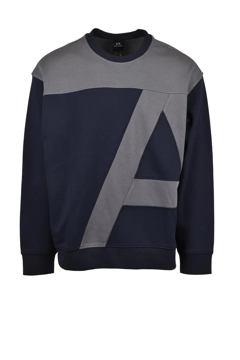Armani Exchange Felpa Stretch - Grey/Blue