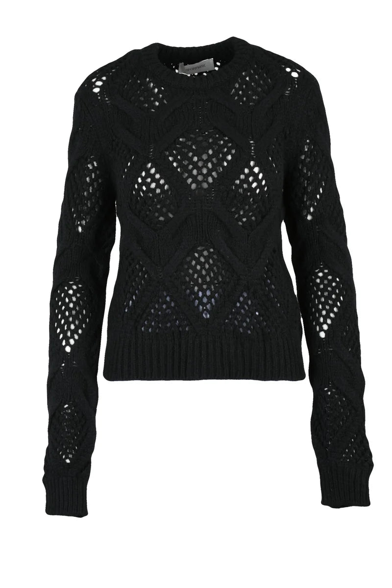 Sportmax Maglione Tricot in Lana Vergine - Nero