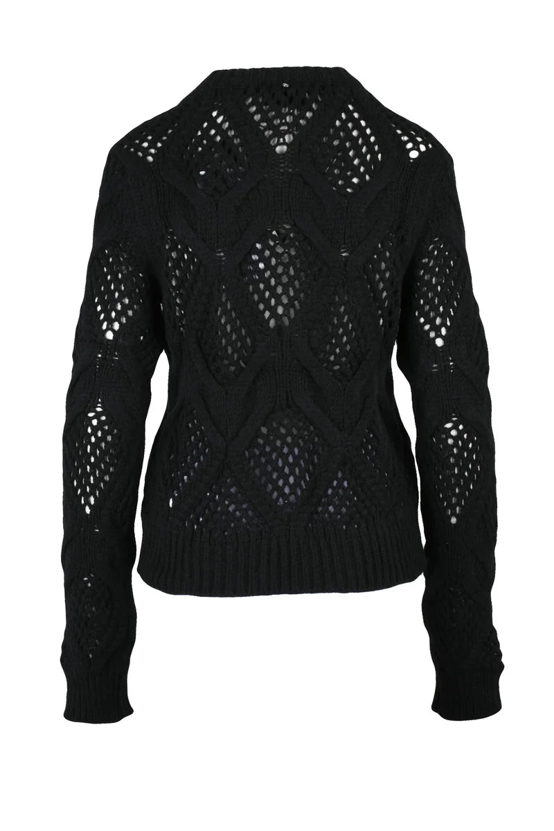 Sportmax Maglione Tricot in Lana Vergine - Nero