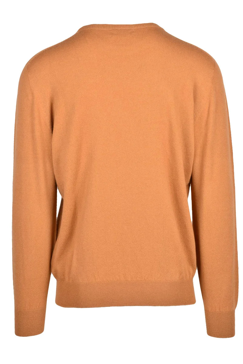 Hawico Pullover Girocollo Cashmere - Nero/Arancio