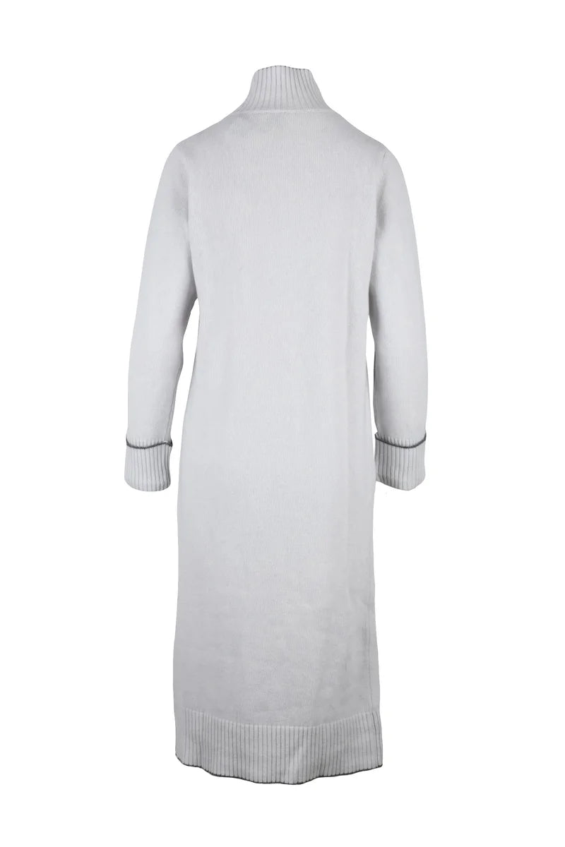Eleventy Long Knit Dress Wool Cashmere - Light Grey