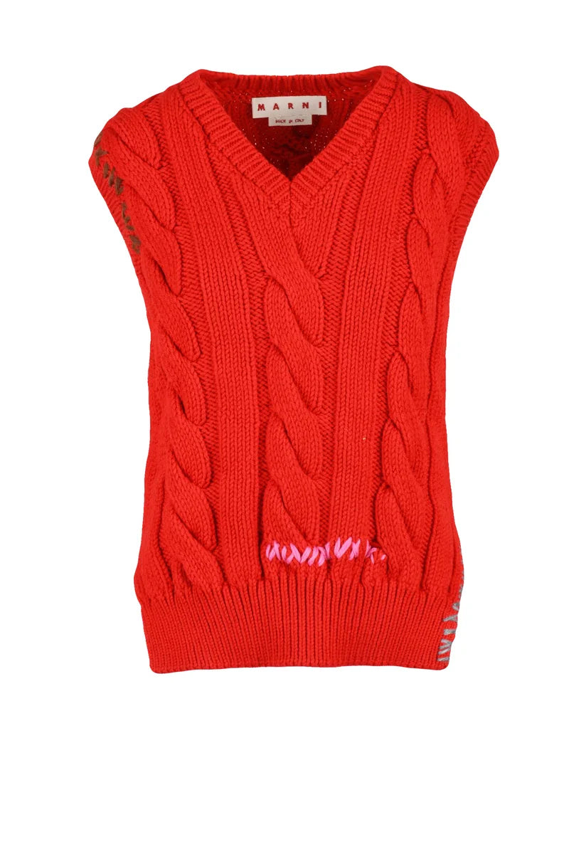 Marni Gilet Intrecciato - Rosso