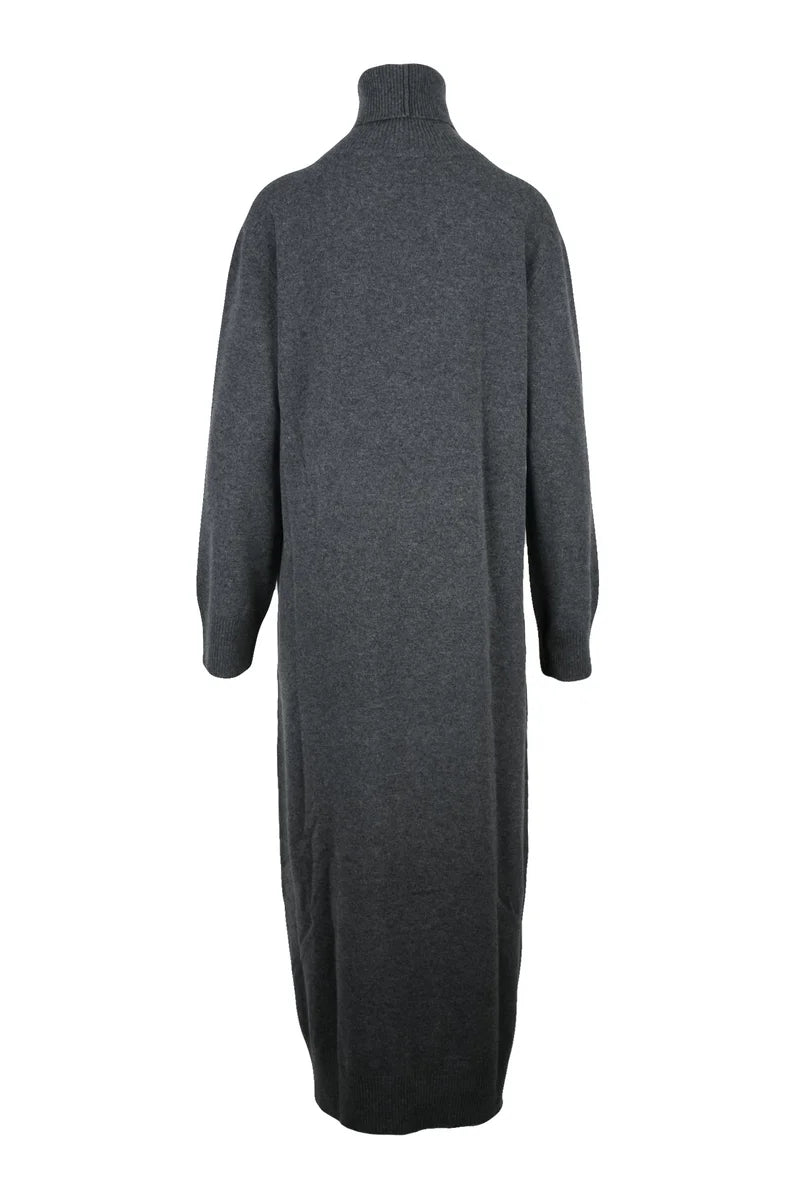 Fabiana Filippi Abito Lungo Lana Seta Cashmere - Grigio