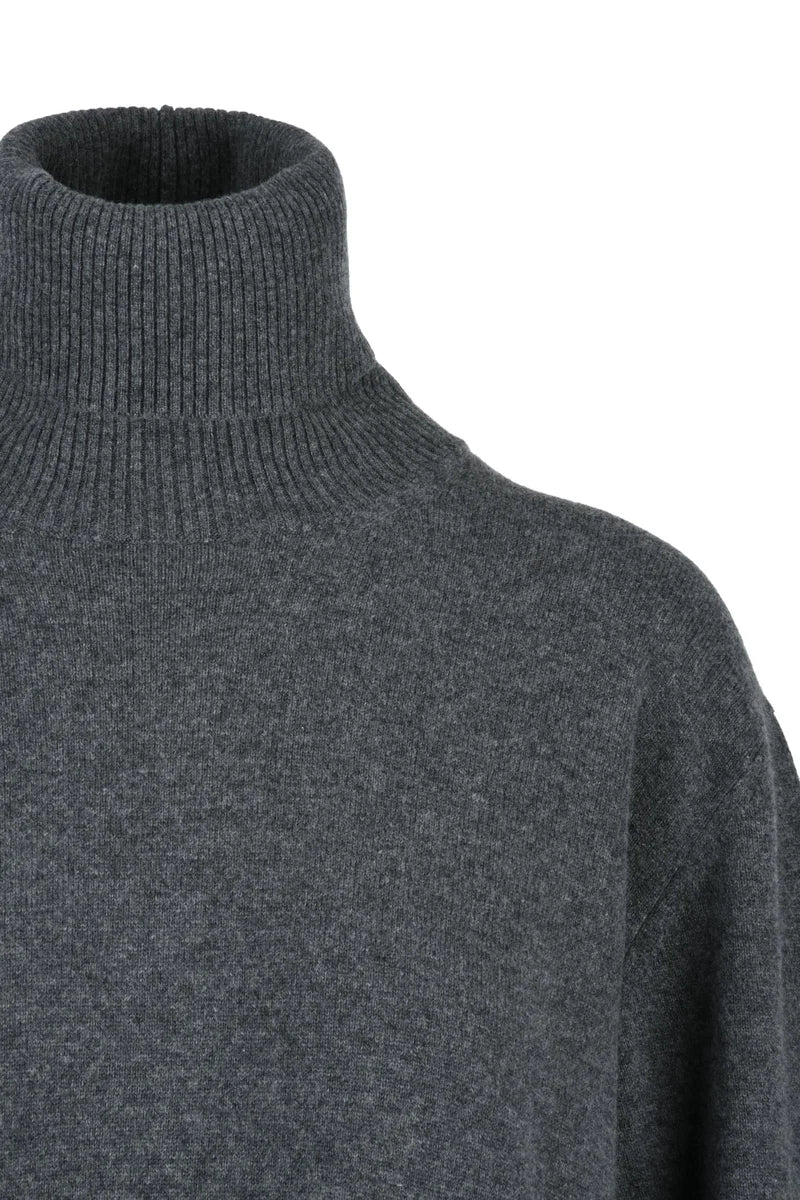 Fabiana Filippi Abito Lungo Lana Seta Cashmere - Grigio