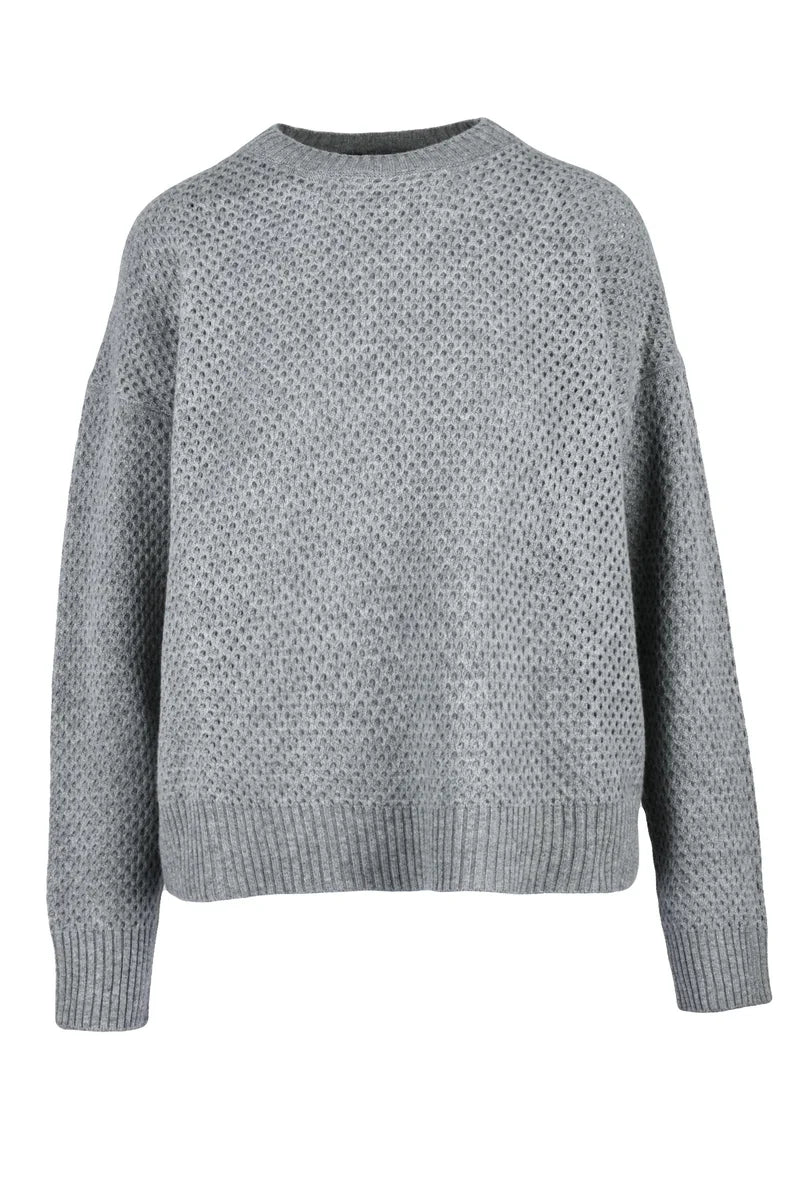 Fabiana Filippi Maglione Girocollo Lana Seta Cashmere - Grigio
