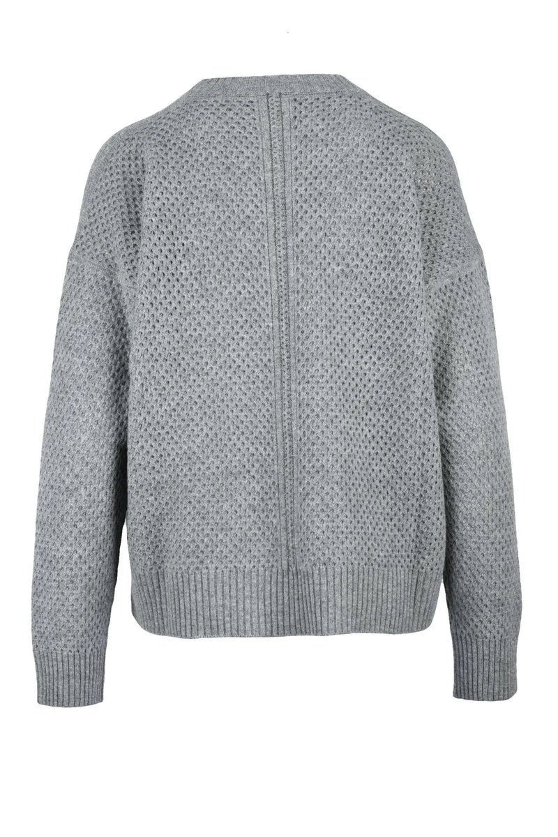 Fabiana Filippi Maglione Girocollo Lana Seta Cashmere - Grigio